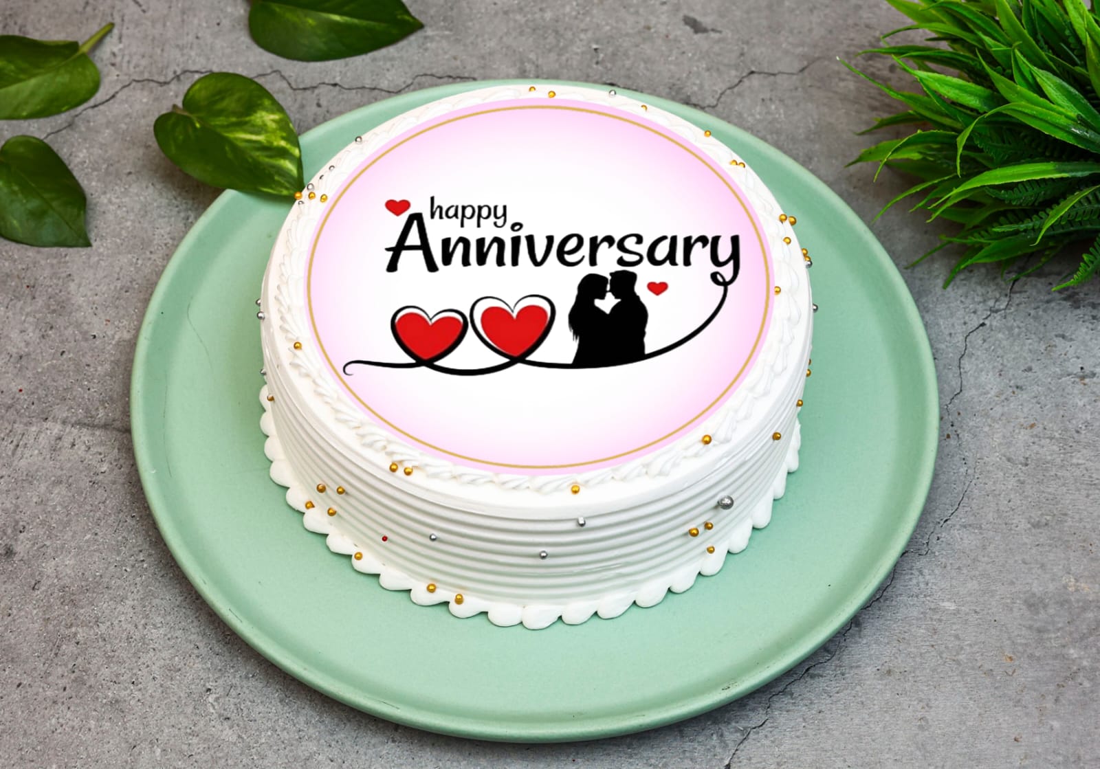 Happy anniversary couple cake